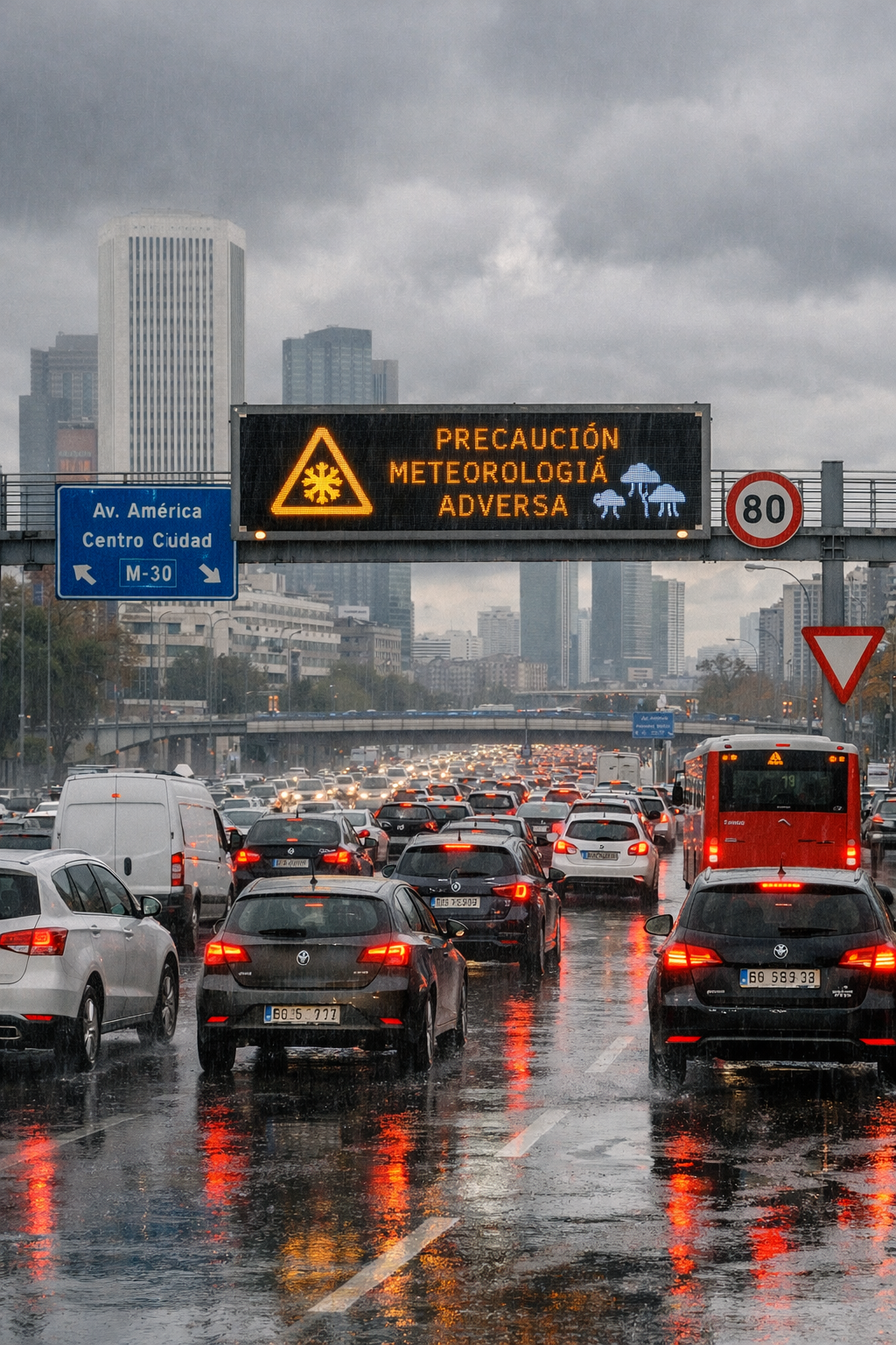 Madrid amaneció este viernes 30 de enero con tráfico condicionado por lluvias, obras y la huella del temporal